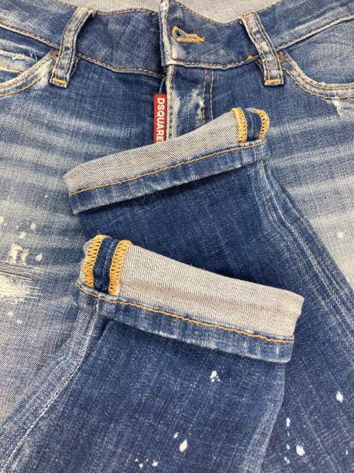 DSQUARED2（ディースクエアード）DSQUARED2 (ディースクエアード) ダメージ加工デニムパンツ インディゴ サイズ:Sの古着・服飾アイテム