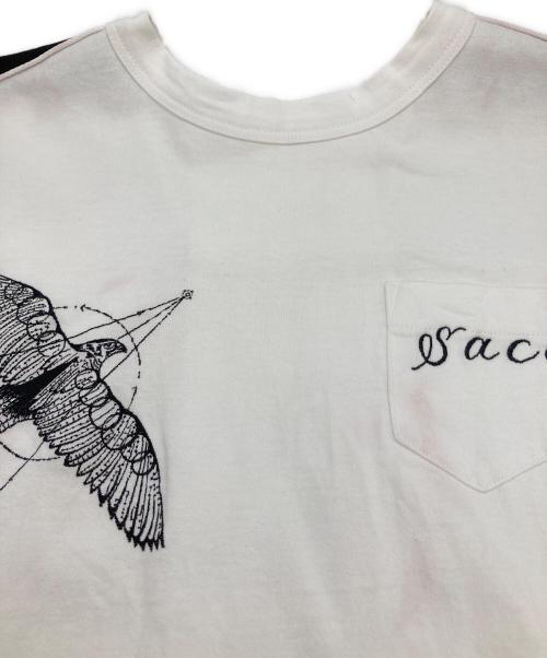 sacai（サカイ）sacai (サカイ) テープデザインポケットtシャツ ホワイト サイズ:2の古着・服飾アイテム