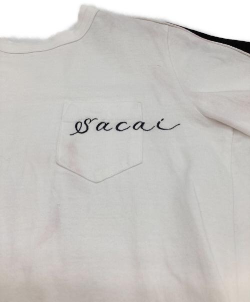 sacai（サカイ）sacai (サカイ) テープデザインポケットtシャツ ホワイト サイズ:2の古着・服飾アイテム