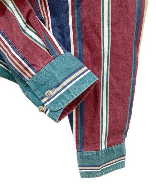 Wrangler（ラングラー）Wrangler (ラングラー) ストライプシャツ レッド×グリーン サイズ:XLの古着・服飾アイテム