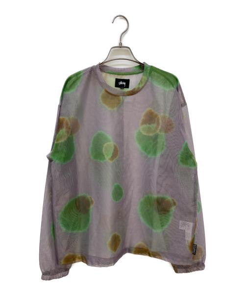 stussy（ステューシー）stussy (ステューシー) シアーカットソー グレー×グリーン サイズ:Mの古着・服飾アイテム
