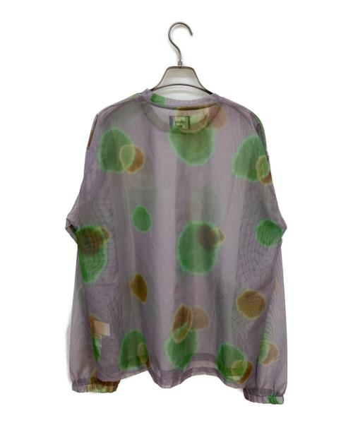 stussy（ステューシー）stussy (ステューシー) シアーカットソー グレー×グリーン サイズ:Mの古着・服飾アイテム