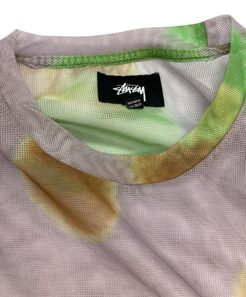 stussy（ステューシー）stussy (ステューシー) シアーカットソー グレー×グリーン サイズ:Mの古着・服飾アイテム