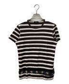 tricot COMME des GARCONSトリココムデギャルソン）の古着「金具デザインボーダーTシャツ」｜ブラウン