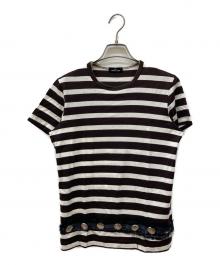 tricot COMME des GARCONS（トリココムデギャルソン）の古着「金具デザインボーダーTシャツ」｜ブラウン