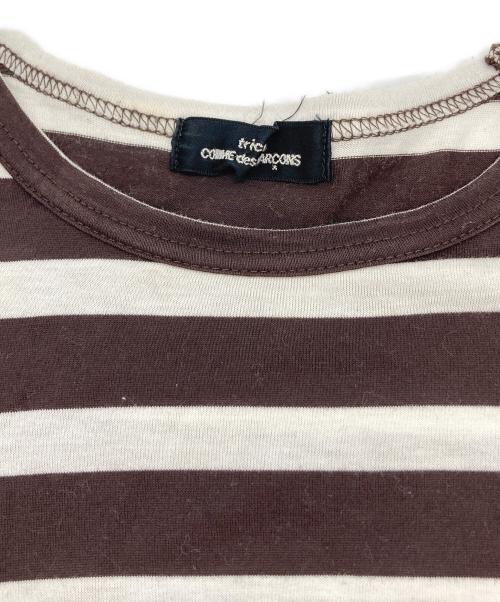 tricot COMME des GARCONS（トリココムデギャルソン）tricot COMME des GARCONS (トリココムデギャルソン) 金具デザインボーダーTシャツ ブラウン サイズ:FREEの古着・服飾アイテム