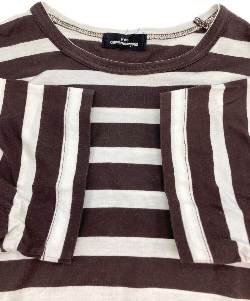 tricot COMME des GARCONS（トリココムデギャルソン）tricot COMME des GARCONS (トリココムデギャルソン) 金具デザインボーダーTシャツ ブラウン サイズ:FREEの古着・服飾アイテム