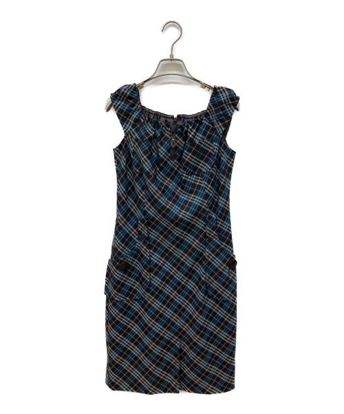 BURBERRY BLUE LABEL（バーバリー ブルー レーベル）BURBERRY BLUE LABEL (バーバリー ブルー レーベル) チェックノースリーブワンピース ブラウン サイズ:Ⅿの古着・服飾アイテム