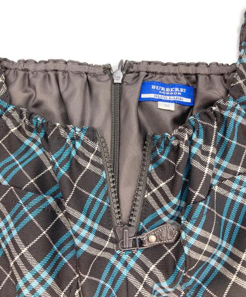 BURBERRY BLUE LABEL（バーバリー ブルー レーベル）BURBERRY BLUE LABEL (バーバリー ブルー レーベル) チェックノースリーブワンピース ブラウン サイズ:Ⅿの古着・服飾アイテム