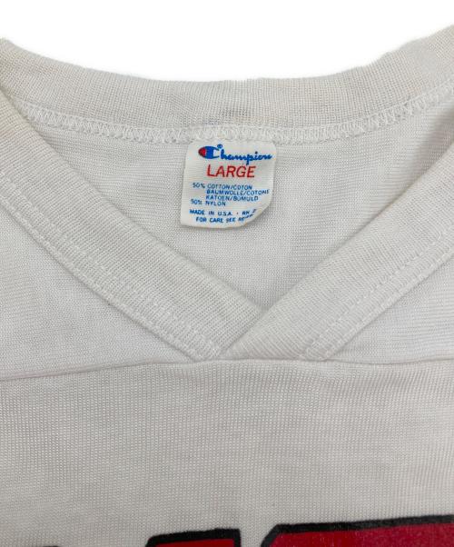 Champion（チャンピオン）Champion (チャンピオン) フットボールTシャツ ホワイト サイズ:Lの古着・服飾アイテム