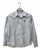 AMI Alexandre Mattiussiアミアレクサンドルマテュッシ）の古着「SMALL HEART LOGO OXFORD SHIRT/オックスフォードシャツ」｜ライトブルー