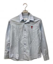 AMI Alexandre Mattiussi（アミアレクサンドルマテュッシ）の古着「SMALL HEART LOGO OXFORD SHIRT/オックスフォードシャツ」｜ライトブルー