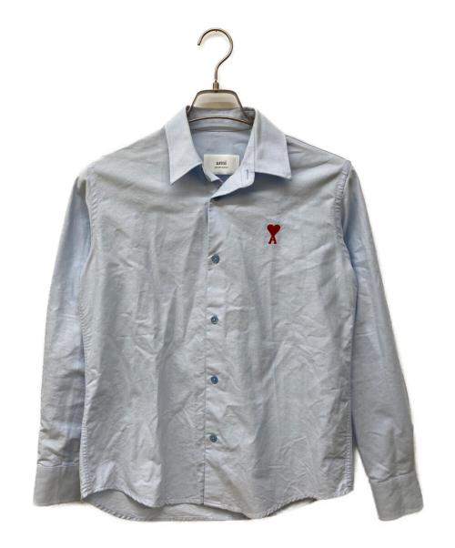 AMI Alexandre Mattiussi（アミアレクサンドルマテュッシ）AMI Alexandre Mattiussi (アミアレクサンドルマテュッシ) SMALL HEART LOGO OXFORD SHIRT/オックスフォードシャツ ライトブルー サイズ:36の古着・服飾アイテム