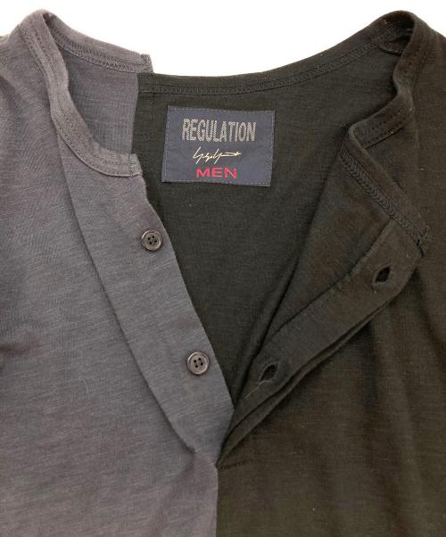 REGULATION Yohji Yamamoto（レギュレーションヨウジヤマモト）REGULATION Yohji Yamamoto (レギュレーションヨウジヤマモト) アシンメトリーTシャツ ブラック サイズ:3の古着・服飾アイテム