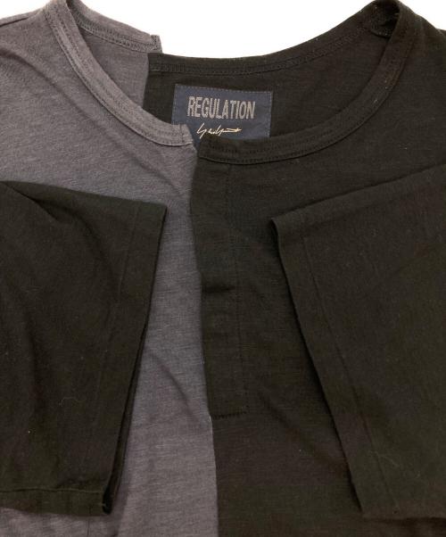 REGULATION Yohji Yamamoto（レギュレーションヨウジヤマモト）REGULATION Yohji Yamamoto (レギュレーションヨウジヤマモト) アシンメトリーTシャツ ブラック サイズ:3の古着・服飾アイテム