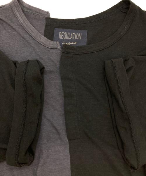 REGULATION Yohji Yamamoto（レギュレーションヨウジヤマモト）REGULATION Yohji Yamamoto (レギュレーションヨウジヤマモト) アシンメトリーTシャツ ブラック サイズ:3の古着・服飾アイテム