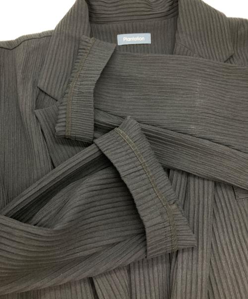 plantation（プランテーション）plantation (プランテーション) プリーツジャケット ブラック サイズ:XLの古着・服飾アイテム