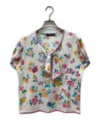 LEONARD FASHIONレオナールファッション）の古着「フラワープリントボウタイTシャツ」｜ホワイト
