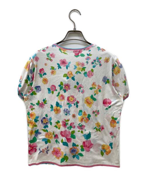 LEONARD FASHION（レオナールファッション）LEONARD FASHION (レオナールファッション) フラワープリントボウタイTシャツ ホワイト サイズ:Ⅿの古着・服飾アイテム