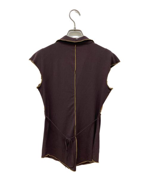OZZON（オッズオン）OZZON (オッズオン) ノースリーブチャイナカットソー ブラウン サイズ:FREEの古着・服飾アイテム