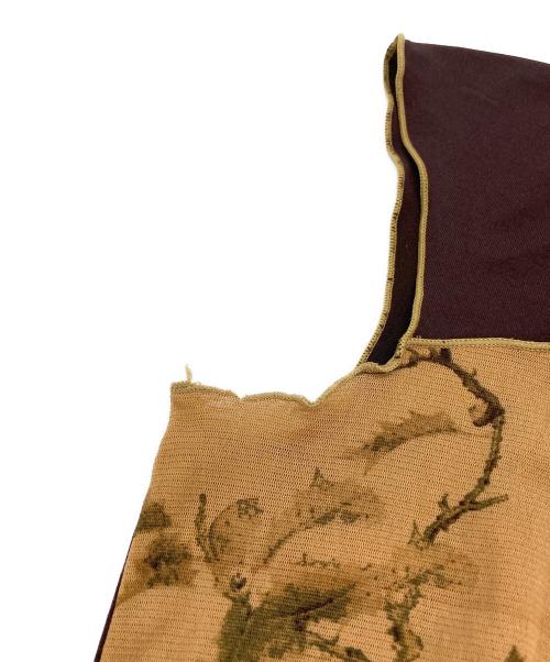 OZZON（オッズオン）OZZON (オッズオン) ノースリーブチャイナカットソー ブラウン サイズ:FREEの古着・服飾アイテム