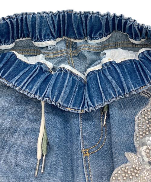 ANDREA&CO（アンドレアアンドコー）andrea&co (アンドレアアンドコー) デニムビジュー刺繍パンツ インディゴ サイズ:-の古着・服飾アイテム