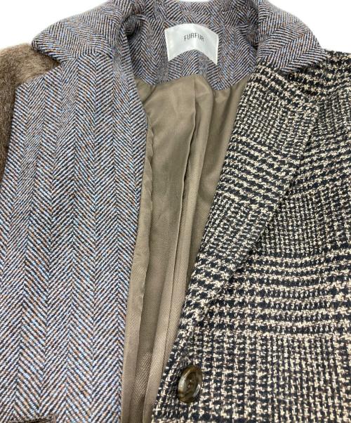 furfur（ファーファー）furfur (ファーファー) 素材MIXマーメイドラインコート ブラウン サイズ:Freeの古着・服飾アイテム