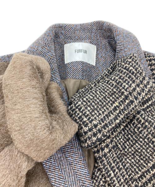furfur（ファーファー）furfur (ファーファー) 素材MIXマーメイドラインコート ブラウン サイズ:Freeの古着・服飾アイテム
