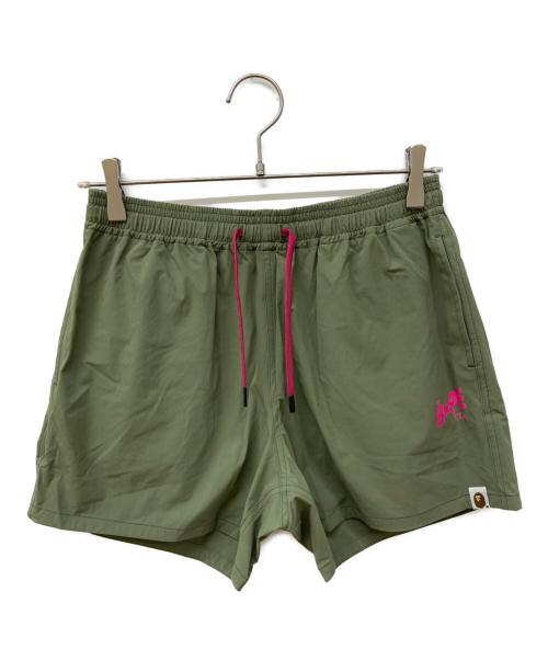 A BATHING APE（アベイシングエイプ）A BATHING APE (アベイシングエイプ) ナイロンショーツ グリーン サイズ:Sの古着・服飾アイテム