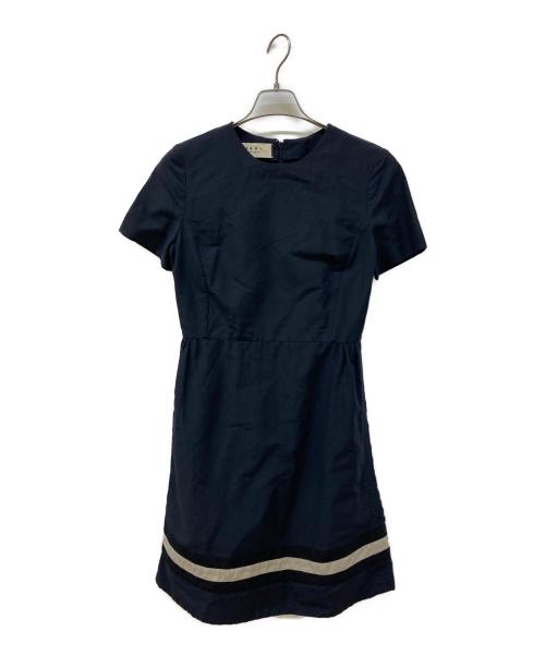 MARNI（マルニ）MARNI (マルニ) S/Sブラウスワンピース ネイビー サイズ:Ⅿの古着・服飾アイテム