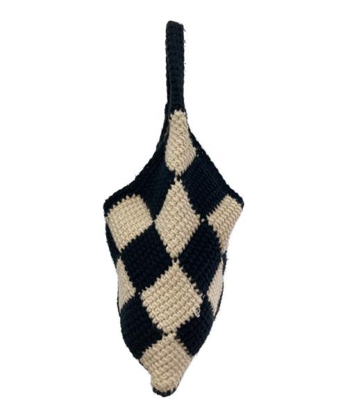 MARNI（マルニ）MARNI (マルニ) ダイヤモンドクロシェハンドバッグ ブラック×ベージュの古着・服飾アイテム