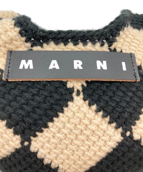 MARNI（マルニ）MARNI (マルニ) ダイヤモンドクロシェハンドバッグ ブラック×ベージュの古着・服飾アイテム