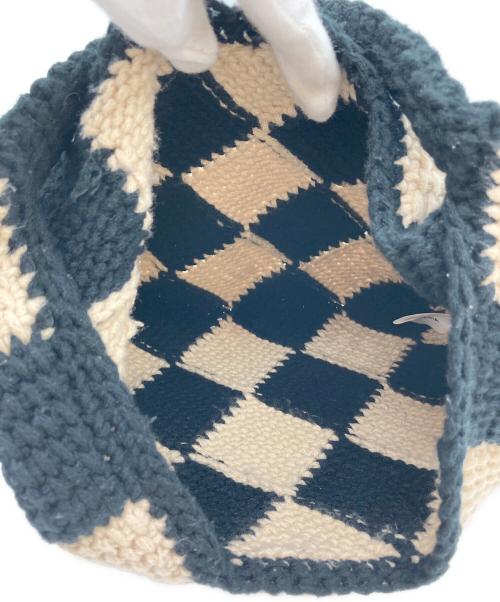MARNI（マルニ）MARNI (マルニ) ダイヤモンドクロシェハンドバッグ ブラック×ベージュの古着・服飾アイテム
