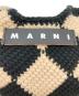 中古・古着 MARNI (マルニ) ダイヤモンドクロシェハンドバッグ ブラック×ベージュ：9000円