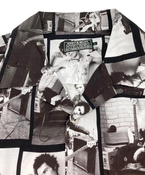 Hysteric Glamour（ヒステリックグラマー）Hysteric Glamour (ヒステリックグラマー) DENNIS MORRIS/SID 1977柄/オープンカラーシャツ グレー サイズ:L 未使用品の古着・服飾アイテム