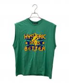 Hysteric Glamourヒステリックグラマー）の古着「ガールプリントノースリーブカットソー」｜グリーン