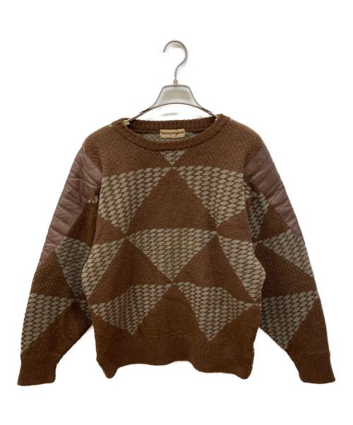 ISSEY MIYAKE MEN（イッセイミヤケメン）ISSEY MIYAKE MEN (イッセイミヤケメン) ショルダーパッチニット ブラウン サイズ:表記なしの古着・服飾アイテム