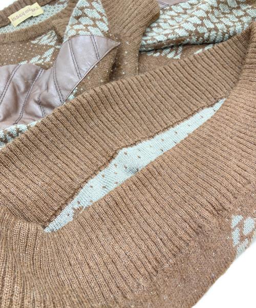 ISSEY MIYAKE MEN（イッセイミヤケメン）ISSEY MIYAKE MEN (イッセイミヤケメン) ショルダーパッチニット ブラウン サイズ:表記なしの古着・服飾アイテム
