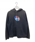 stussyステューシー）の古着「フロントロゴパーカー」｜ブラック