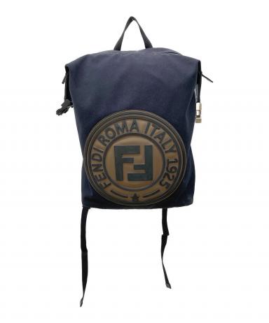 FENDI ロゴパターン リュック 中古・古着通販】FENDI (フェンディ) ロゴキャンバスバックパック