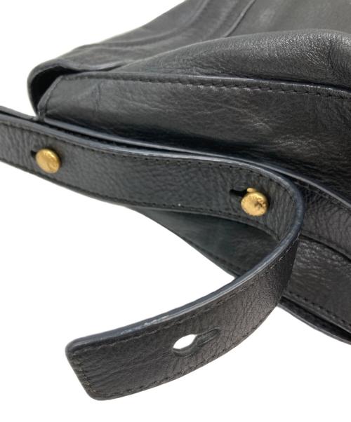 Marc by Marc Jacobs（マークバイマークジェイコブス）Marc by Marc Jacobs (マークバイマークジェイコブス) ターンロックレザーショルダーバッグ ブラックの古着・服飾アイテム