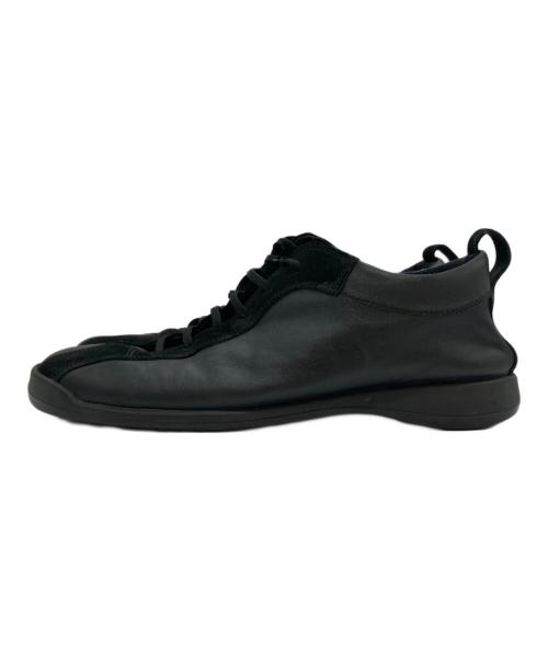 EMPORIO ARMANI（エンポリオアルマーニ）EMPORIO ARMANI (エンポリオアルマーニ) レザーローカットスニーカー ブラック サイズ:42の古着・服飾アイテム