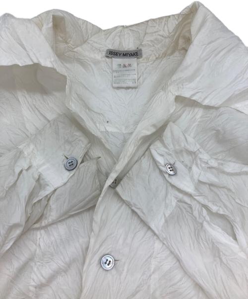 ISSEY MIYAKE（イッセイミヤケ）ISSEY MIYAKE (イッセイミヤケ) シワ加工シャツ ブルー サイズ:Ｍの古着・服飾アイテム