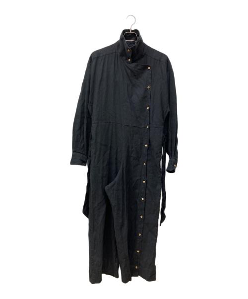 BASERANGE（ベースレンジ）BASERANGE (ベースレンジ) リネンブレンドジャンプスーツ ブラック サイズ:Sの古着・服飾アイテム