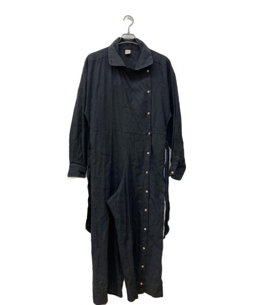 BASERANGE（ベースレンジ）BASERANGE (ベースレンジ) リネンブレンドジャンプスーツ ブラック サイズ:Sの古着・服飾アイテム