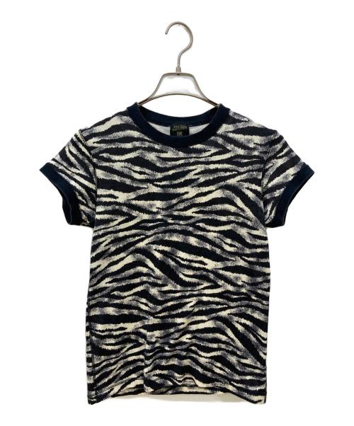 Jean Paul Gaultier homme（ジャンポールゴルチェオム）Jean Paul Gaultier homme (ジャンポールゴルチェオム) ゼブラ柄カットソー アイボリー×ブラック サイズ:表記なしの古着・服飾アイテム