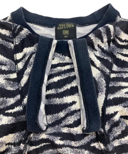 Jean Paul Gaultier homme（ジャンポールゴルチェオム）Jean Paul Gaultier homme (ジャンポールゴルチェオム) ゼブラ柄カットソー アイボリー×ブラック サイズ:表記なしの古着・服飾アイテム