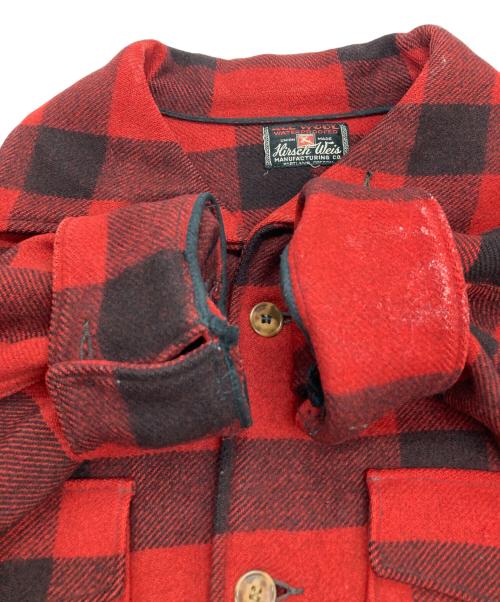 Hirsch weis（ハーシュワイス）hirsch weis (ハーシュワイス) 30'sマッキーノジャケット レッド×ブラック サイズ:‐の古着・服飾アイテム