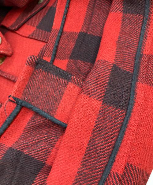 Hirsch weis（ハーシュワイス）hirsch weis (ハーシュワイス) 30'sマッキーノジャケット レッド×ブラック サイズ:‐の古着・服飾アイテム