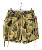 SASQUATCHfabrix.サスクワッチファブリックス）の古着「MOKUME STANP SHORTS/ショーツ」｜イエロー